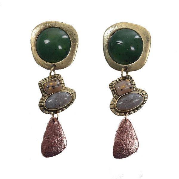 Women Bohemian Metal Hollow Stone Bracelets