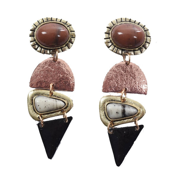 Women Bohemian Metal Hollow Stone Bracelets