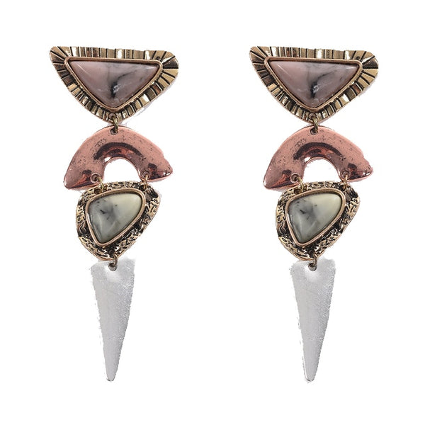 Women Bohemian Metal Hollow Stone Bracelets