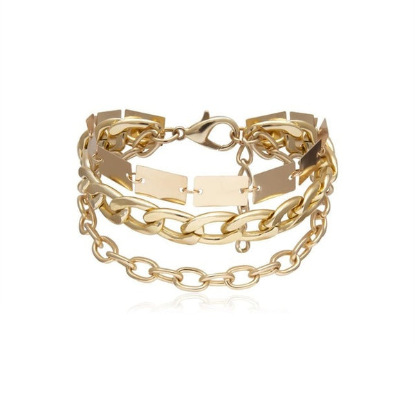 Women Bohemian Metal Hollow Stone Bracelets
