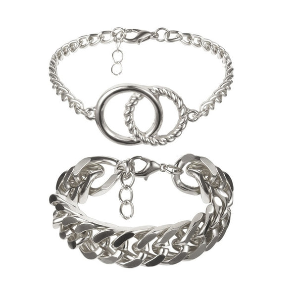 Women Bohemian Metal Hollow Stone Bracelets