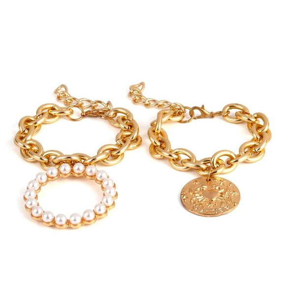 Women Bohemian Metal Hollow Stone Bracelets