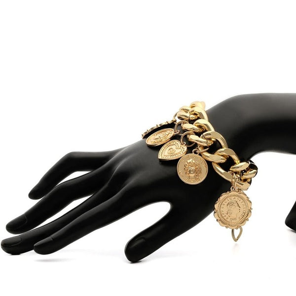 Women Bohemian Metal Hollow Stone Bracelets