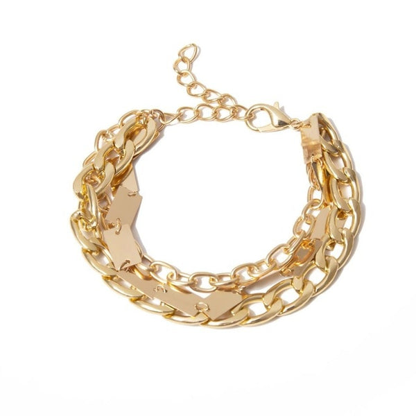 Women Bohemian Metal Hollow Stone Bracelets