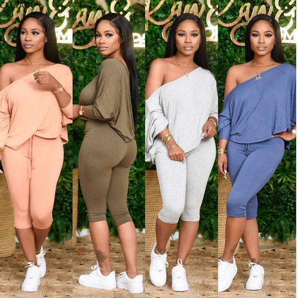 Women's Set Long Sleeve Off Shoulder Two Piece Set