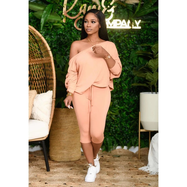Women's Set Long Sleeve Off Shoulder Two Piece Set