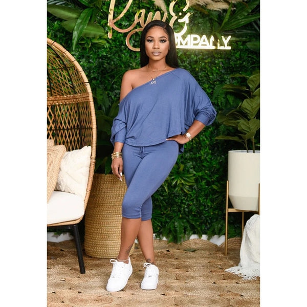 Women's Set Long Sleeve Off Shoulder Two Piece Set