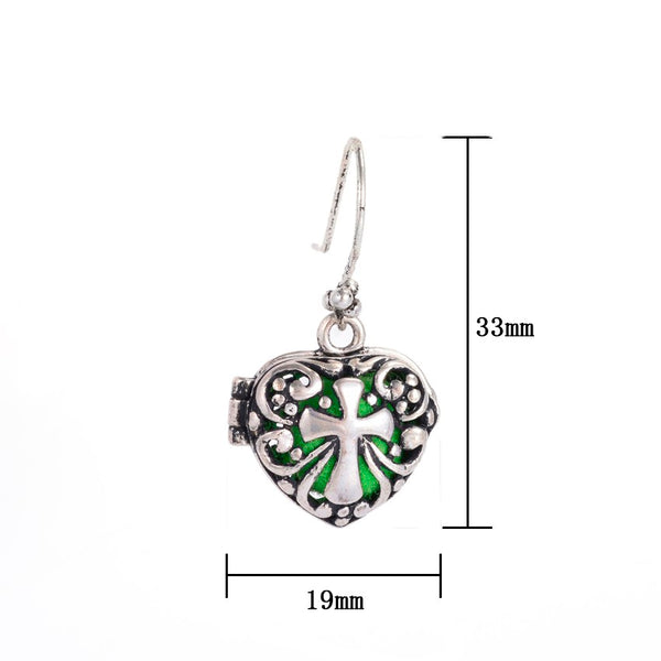 Antique Silver Aroma Pendant Essential Oil Hollow Earring