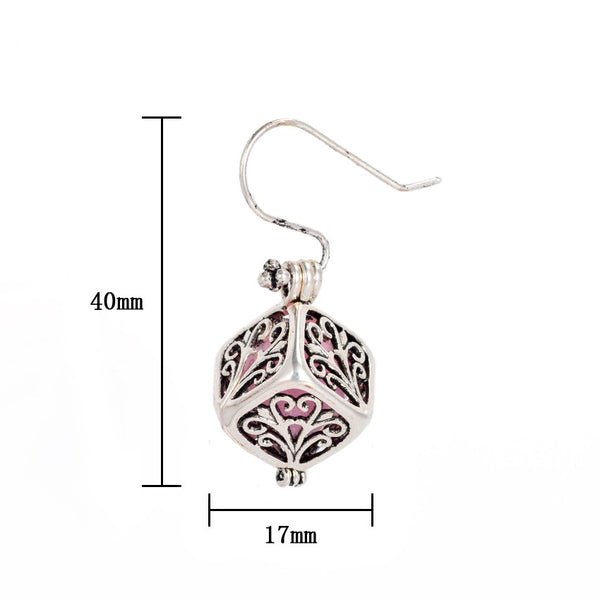 Antique Silver Aroma Pendant Essential Oil Hollow Earring