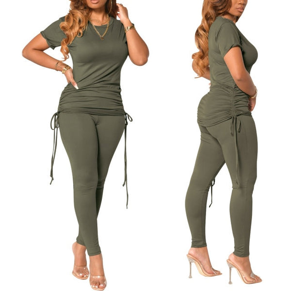 Women's Casual Short Sleeve 2-piece Outfit