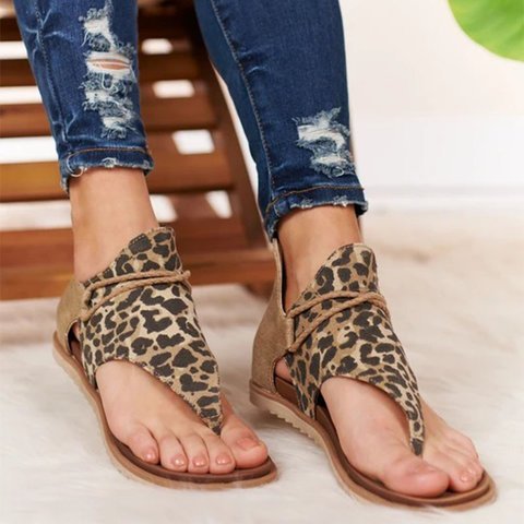 Women Leopard Open Toe Sandals