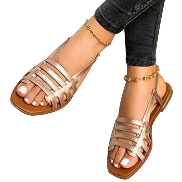 Women Gladiator Roman Open Toe Flat Sandals