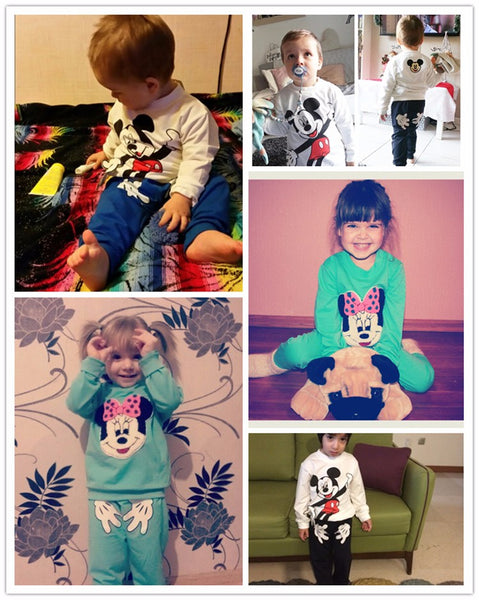Baby Clothes Long Sleeve Toddler Kids Costume Cartoon Top+Pants 2pcs Baby Girls Clothing Set Children's Set