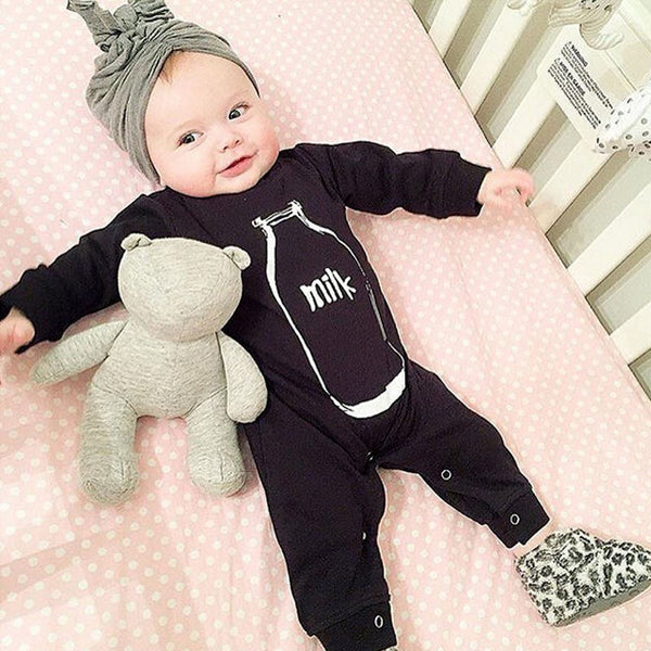 Newborn Clothes Bottle printing Baby Boy Girl Romper Long Sleeve One Piece Suit Infant Clothing Jumpsuit