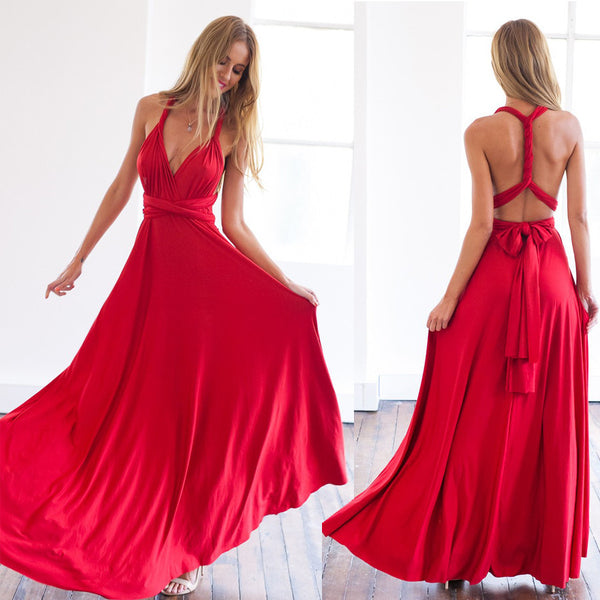 Summer Sexy Multiway Bridesmaids Convertible Dress Sexy Women Wrap Maxi Dress   Long Dress Robe Longue Femme