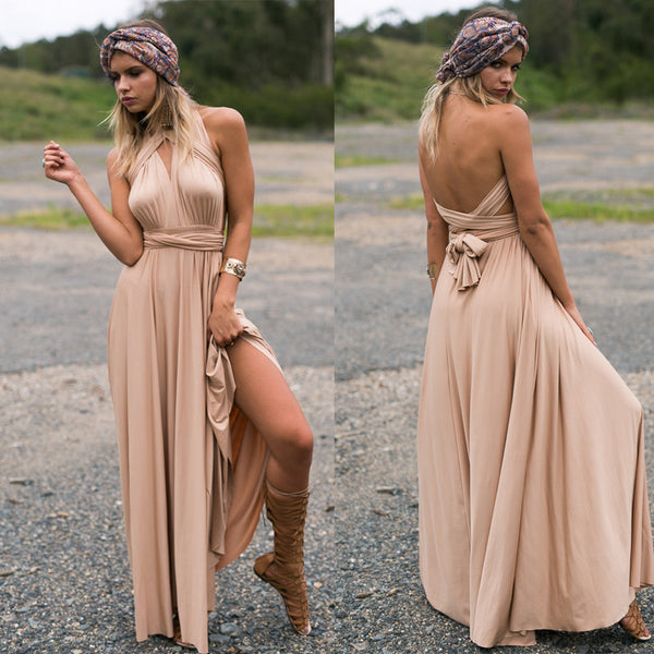Summer Sexy Multiway Bridesmaids Convertible Dress Sexy Women Wrap Maxi Dress   Long Dress Robe Longue Femme