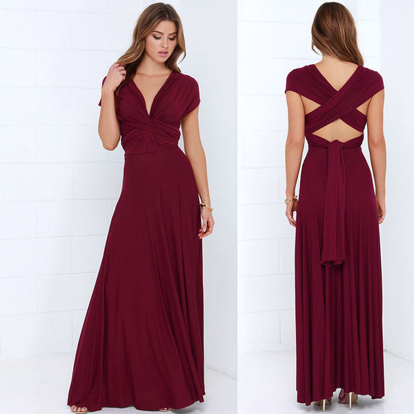Summer Sexy Multiway Bridesmaids Convertible Dress Sexy Women Wrap Maxi Dress   Long Dress Robe Longue Femme