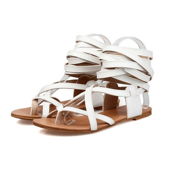 Shop Clearance Items Online Women Classic Gladiator Flat Bohemia Lace-Up Sandals