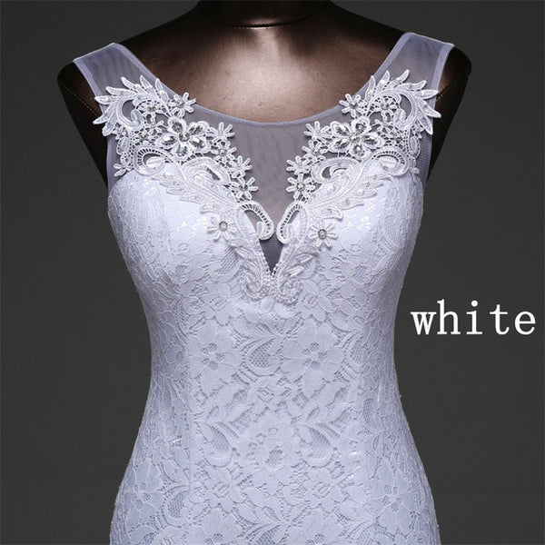 Hot sale free shipping Elegant beautiful lace flowers mermaid Wedding Dresses vestidos de noiva robe de mariage bridal dress