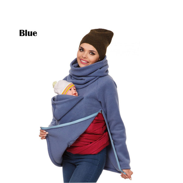Winter Baby Carrier Jacket Kangaroo Maternity Outerwear for Pregnant Women Thick Pregnancy Baby Wearing Coat