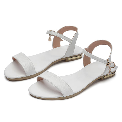Open Toe Flip Flops Women's Sandal Flat Heel Women Shoes Gladiator Casual Flat Shoe Woman White Gold