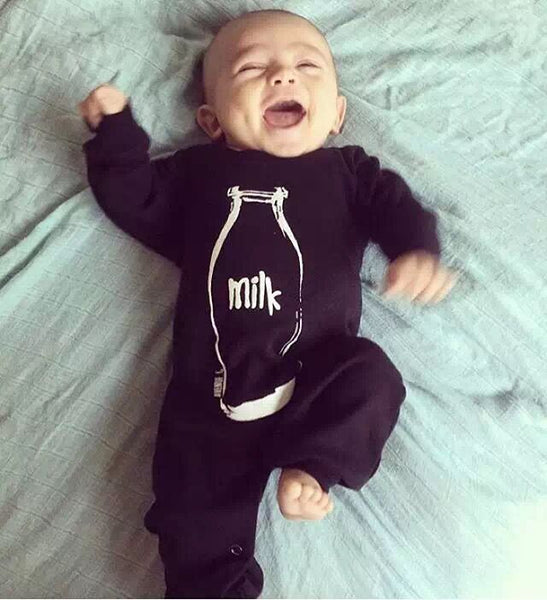 Newborn Clothes Bottle printing Baby Boy Girl Romper Long Sleeve One Piece Suit Infant Clothing Jumpsuit