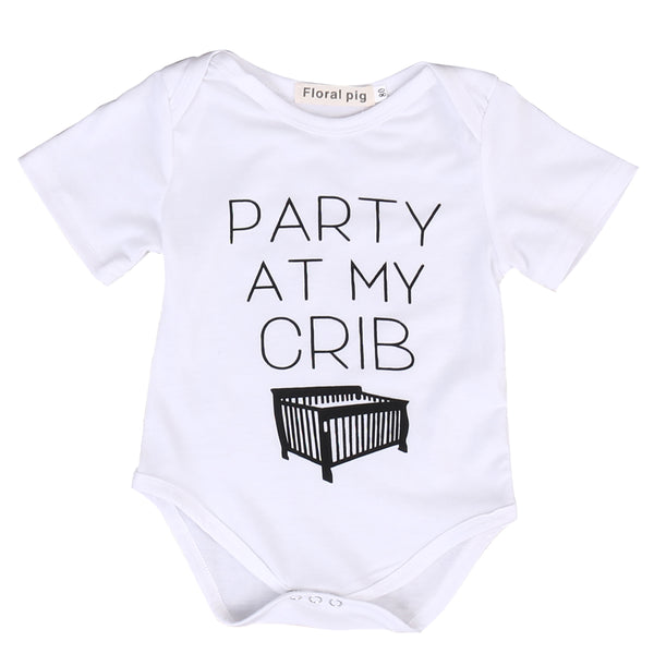 Black and White Newborn Infant Baby Girl Kids Letter Printed Romper Jumpsuit Clothes Outfits