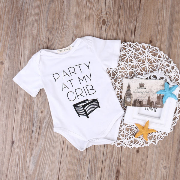 Black and White Newborn Infant Baby Girl Kids Letter Printed Romper Jumpsuit Clothes Outfits