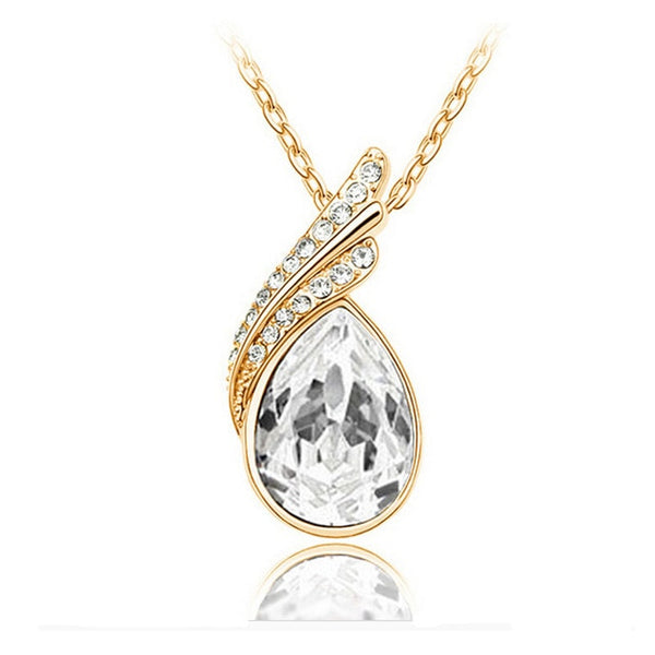 Crystal Water Drop Pendant Necklace