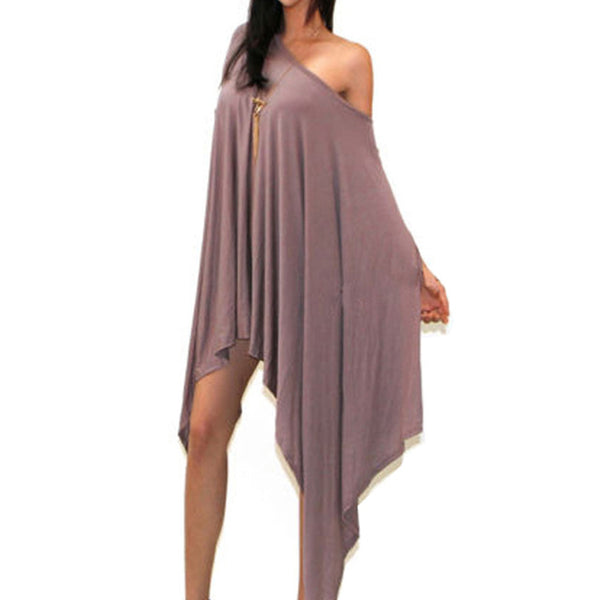 Irregular Stretchy Pleated Women Summer Dress Loose Party Dresses