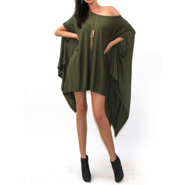 Irregular Stretchy Pleated Women Summer Dress Loose Party Dresses