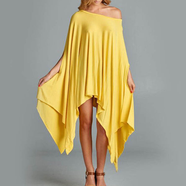 Irregular Stretchy Pleated Women Summer Dress Loose Party Dresses