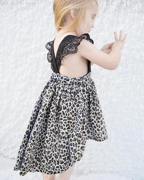 Leopard Newborn Baby Girls Dress  Kid Children Clothing  Baby Party Pageant Dresses + Headband