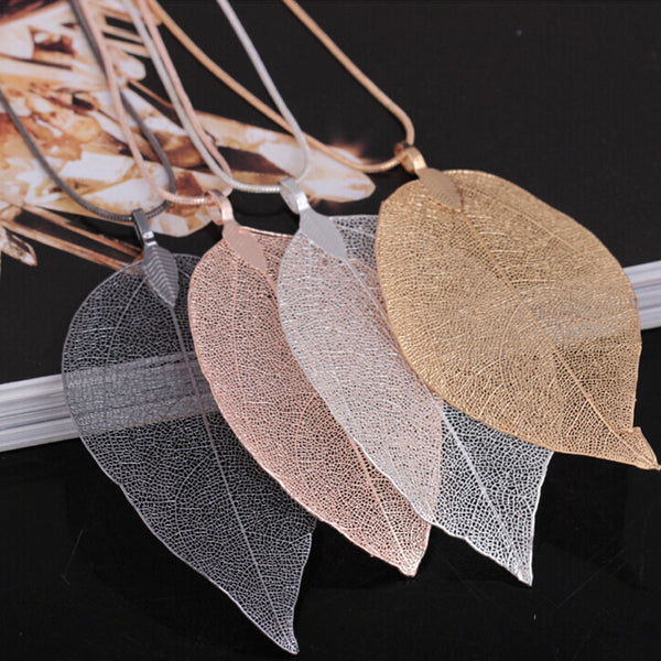 Golden Leaf Ethnic Necklace Statement Pendant Necklaces Kuniu 2017 Long Chian Chockers For Women Jewelry Woman Collier Hot Sale