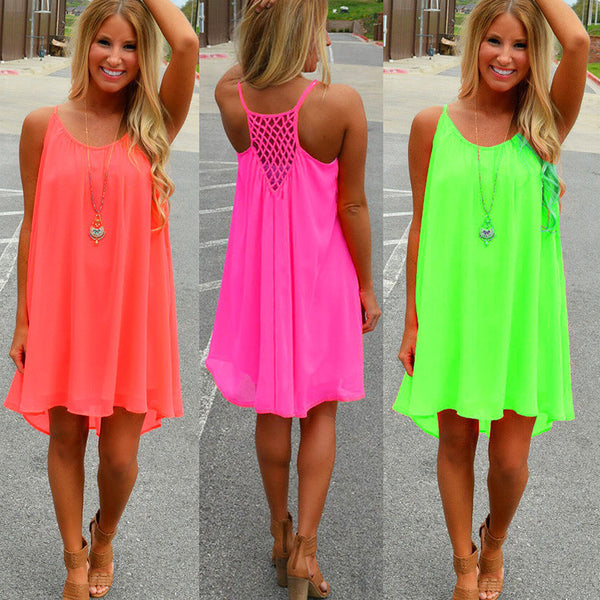 Women Beach Summer Chiffon Dress