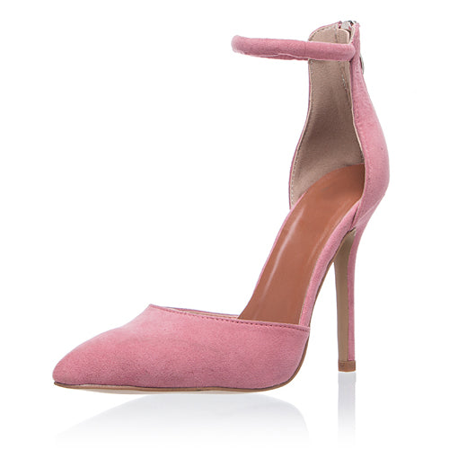 Shop Clearance Items Online Women Summer High Heels Sandals for Girls Flock Ankle Strap Sandals Concise Classic Zipper High Heels Sandals