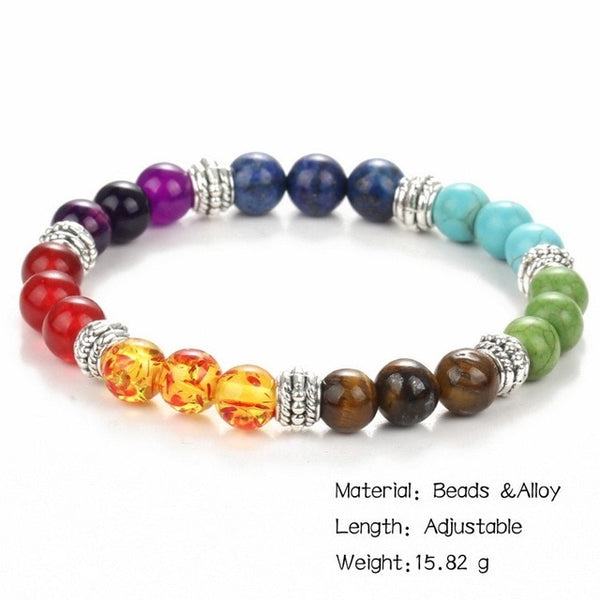7 Chakra Bracelet Black Lava Healing Balance Beads Reiki Buddha Prayer Natural Stone Yoga Bracelet Women Jewel