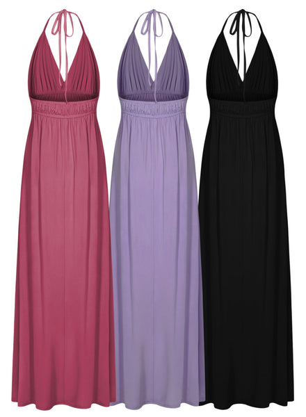 Lady Sleeveless Vintage Casual V-Neck Spaghetti Strap Evening Beach Sun Dress
