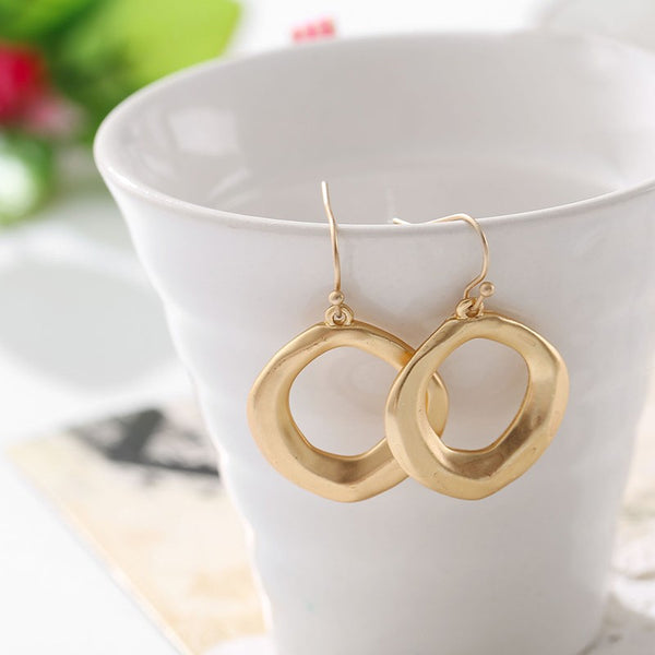 Hot Selling Hollow Square Gold Earrings