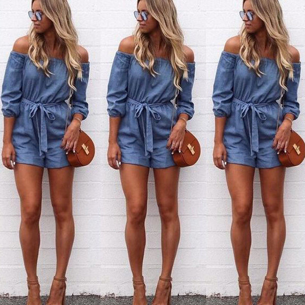 Summer Fashion Short Casual Jumpsuits Jeans Coverall Women Jumpsuit Denim Overalls Shirt Rompers Girls Shorts