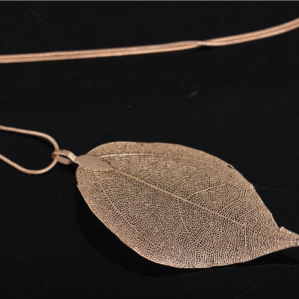 Golden Leaf Ethnic Necklace Statement Pendant Necklaces Kuniu 2017 Long Chian Chockers For Women Jewelry Woman Collier Hot Sale