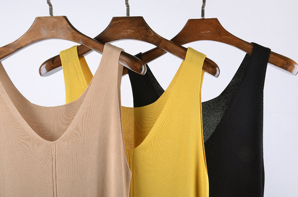Ladies Summer Style Sexy Bodycon Knitted Dress Women V Neck Before Side Split Slim Dresses Casual New Sleeveless Dress