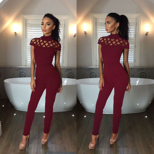 Women Fashion Casual Short Sleeve Jumpsuits Bodysuit Romper