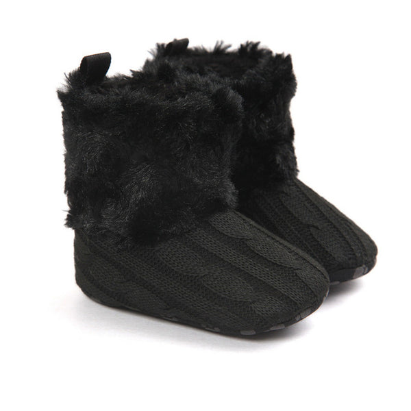 Winter Baby Girl Boots Multicolor Girls Warm Yarn Crochet Shoes