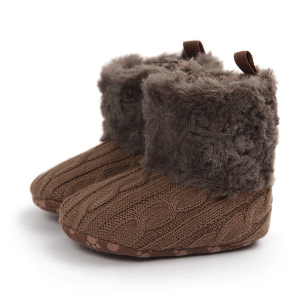Winter Baby Girl Boots Multicolor Girls Warm Yarn Crochet Shoes