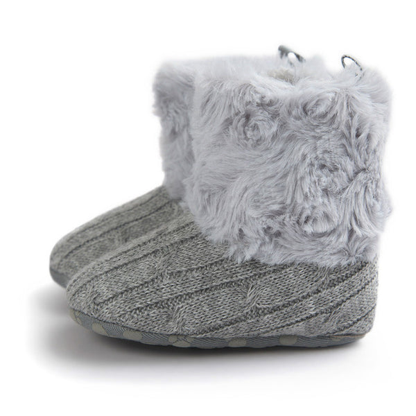 Winter Baby Girl Boots Multicolor Girls Warm Yarn Crochet Shoes