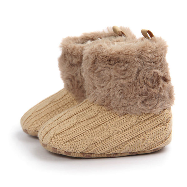 Winter Baby Girl Boots Multicolor Girls Warm Yarn Crochet Shoes