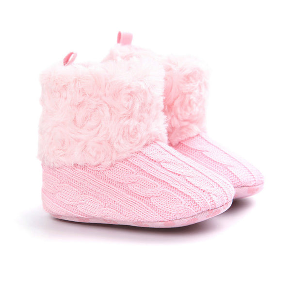Winter Baby Girl Boots Multicolor Girls Warm Yarn Crochet Shoes
