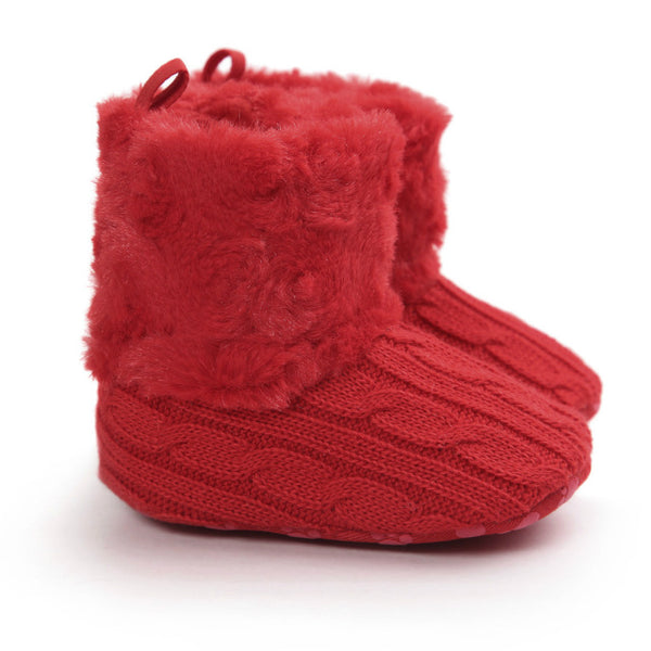 Winter Baby Girl Boots Multicolor Girls Warm Yarn Crochet Shoes