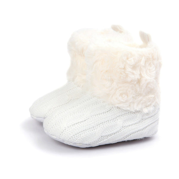 Winter Baby Girl Boots Multicolor Girls Warm Yarn Crochet Shoes
